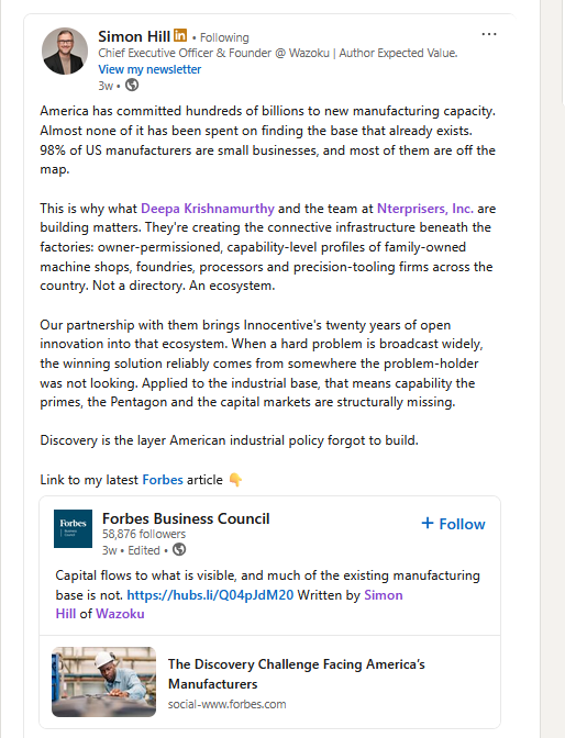 20260716 Simon Hill LinkedIn post Forbes