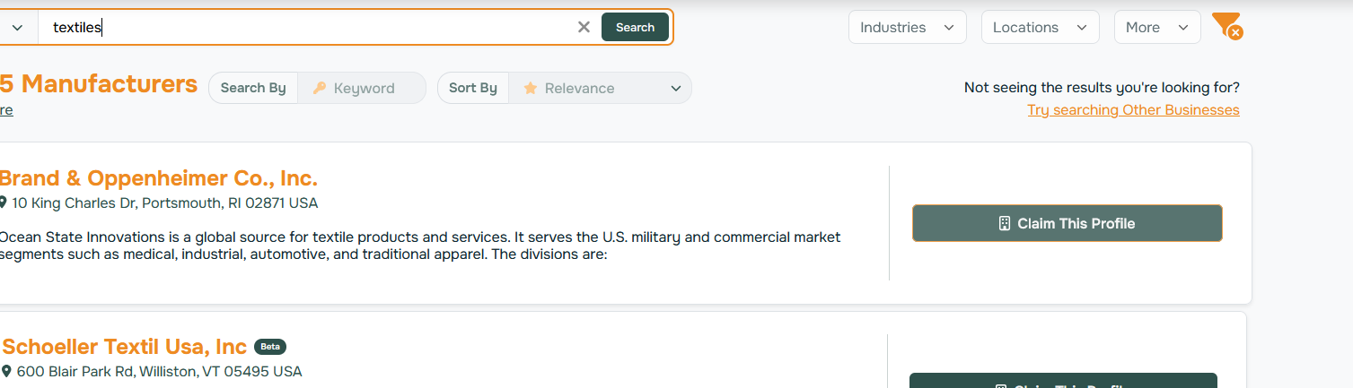 Claim this profile from search results