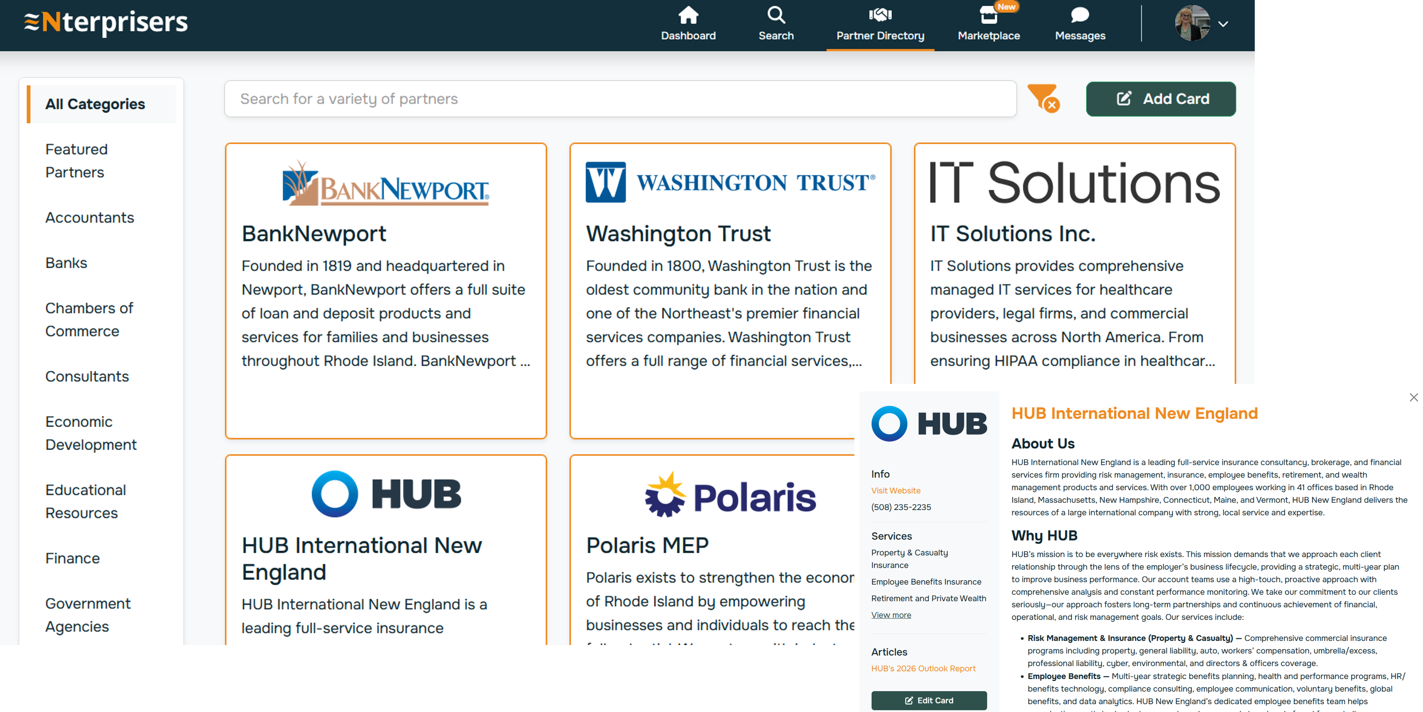 Partner Directory hub call out