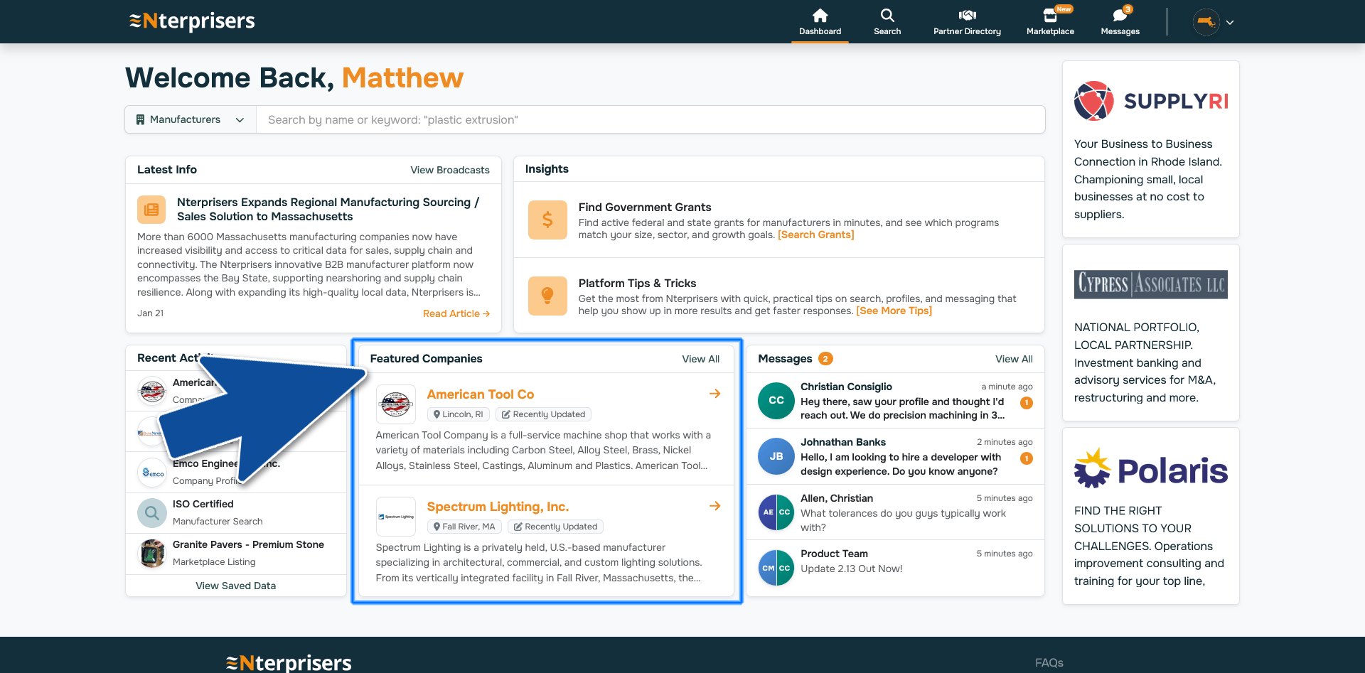 Dashboard-Update-2.13-Featured-Companies