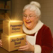 Mrs Claus with boxes