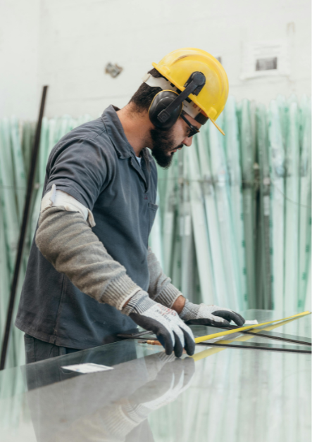 manufacturer taking measurements